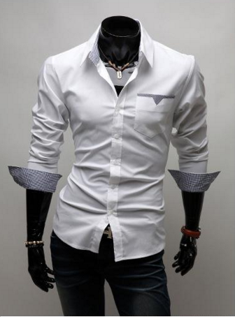 Blanca delgada camisa de vestir de ajuste, camisa social branca, White slim fit dress shirt, abito camicia bianca slim fit